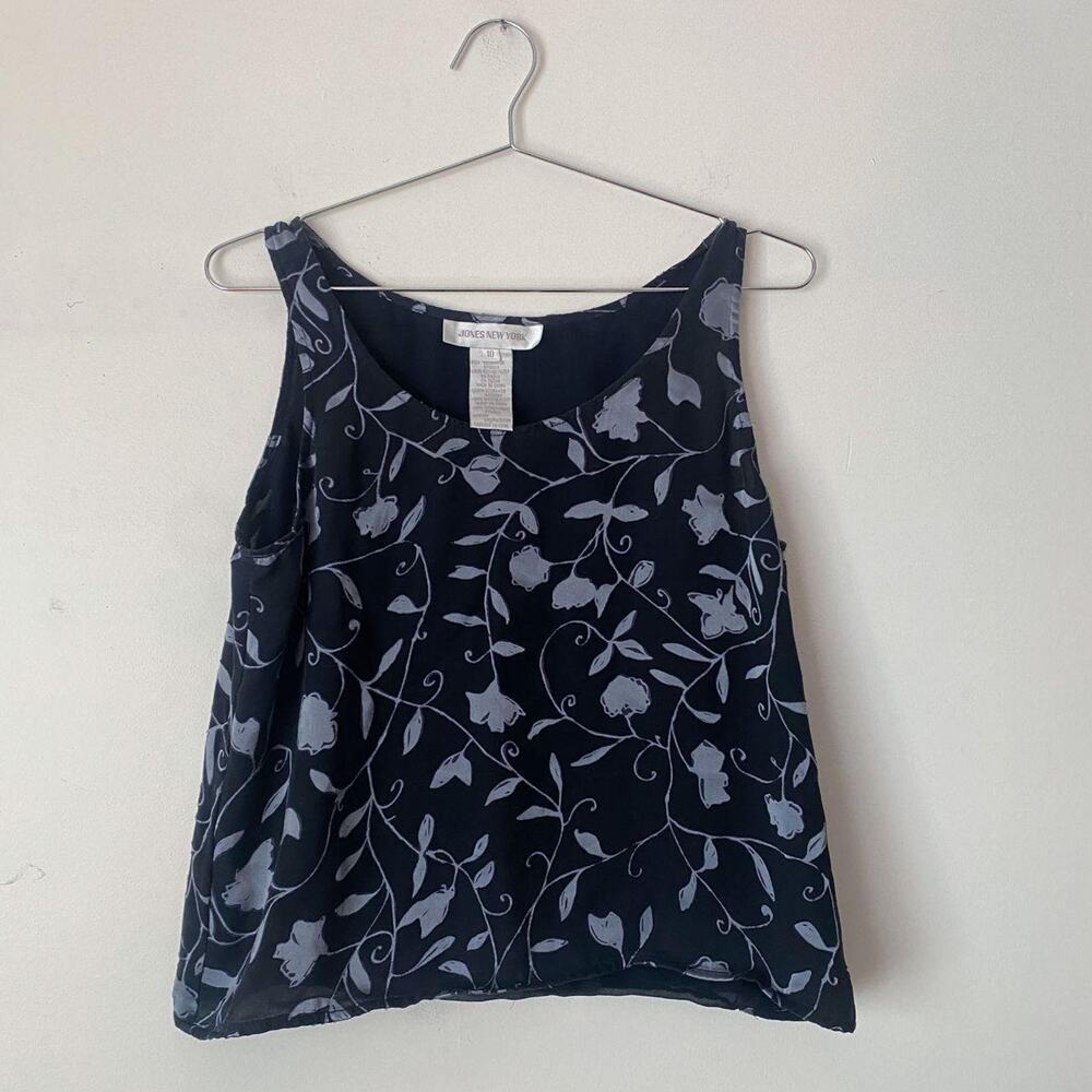 Vintage Jones New York Silk Floral Tank Women's 10